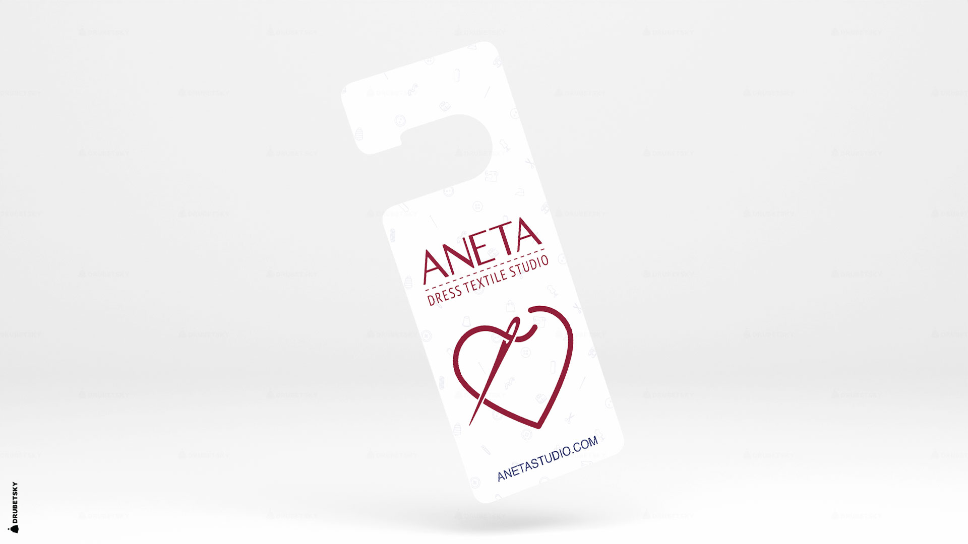 branding design door hangers textile studio