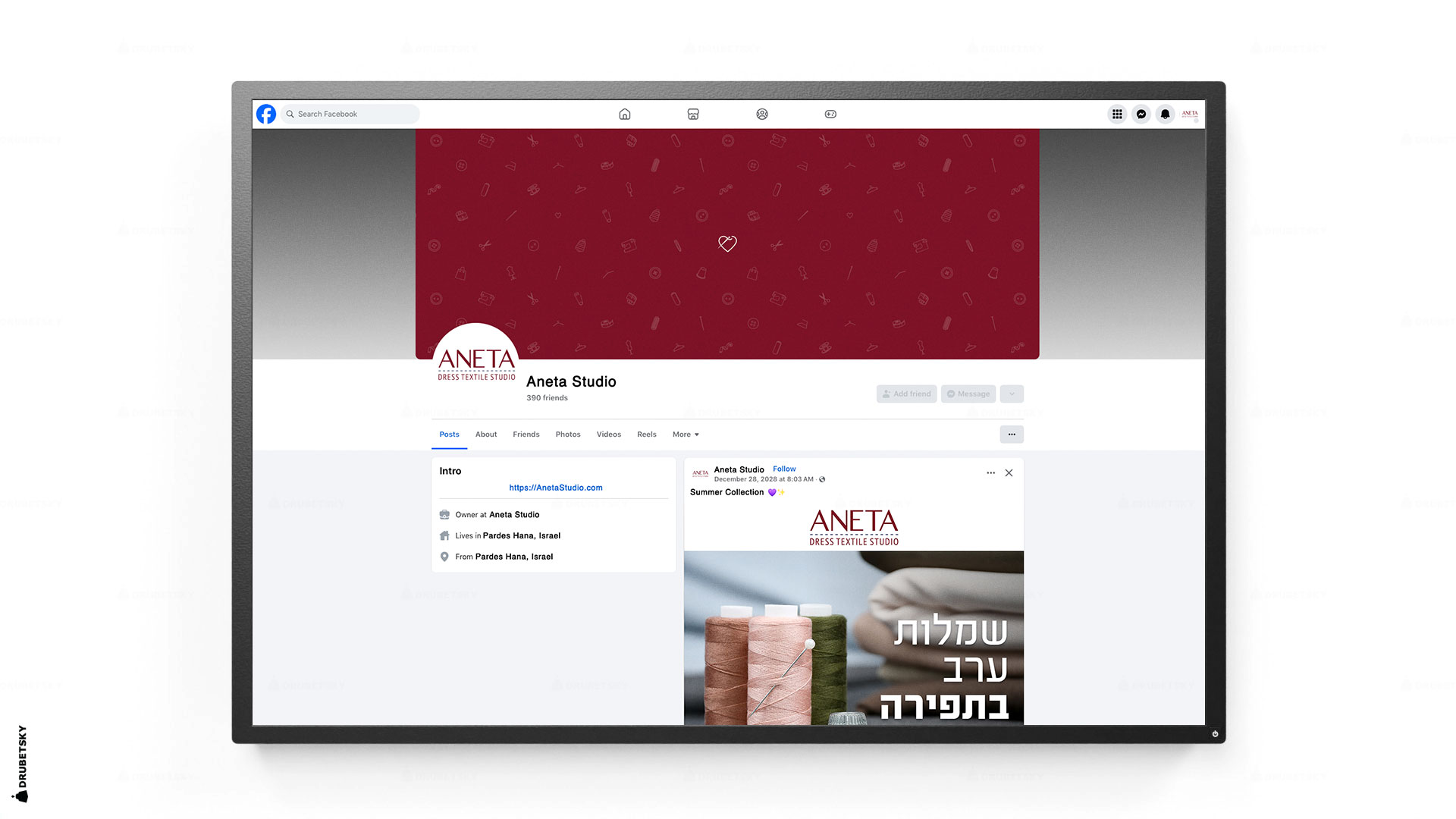 branding design facebook textile studio 01