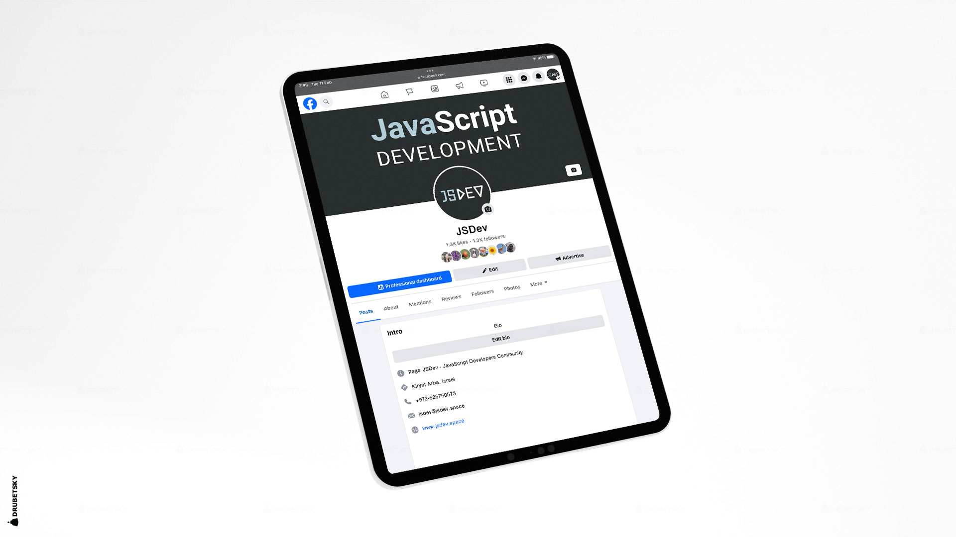 facebook page javascript development