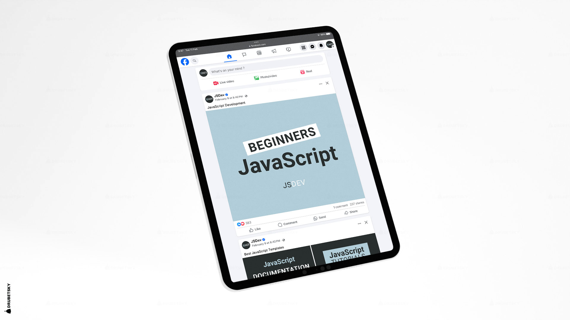facebook post javascript development