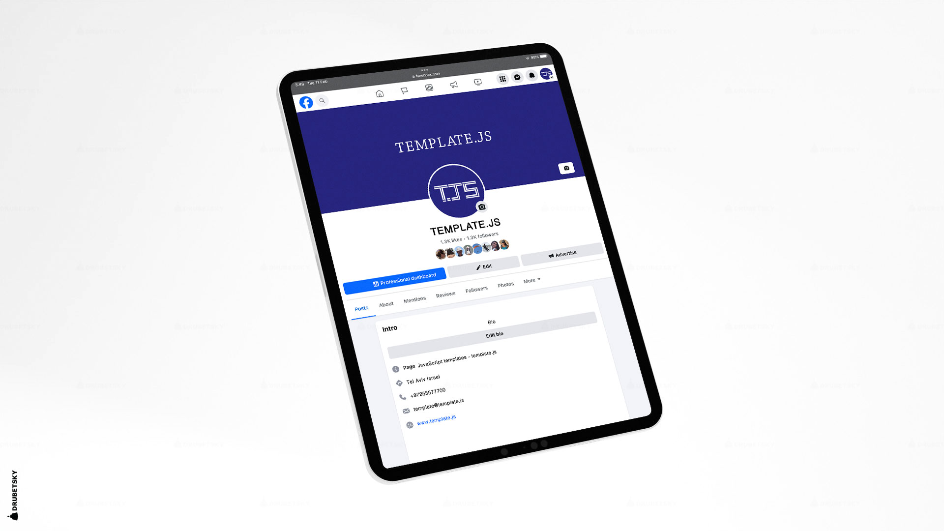 branding design facebook page javascript templates 01