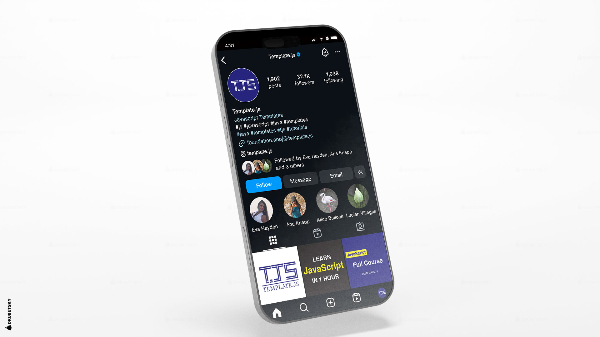branding design instagram page javascript templates