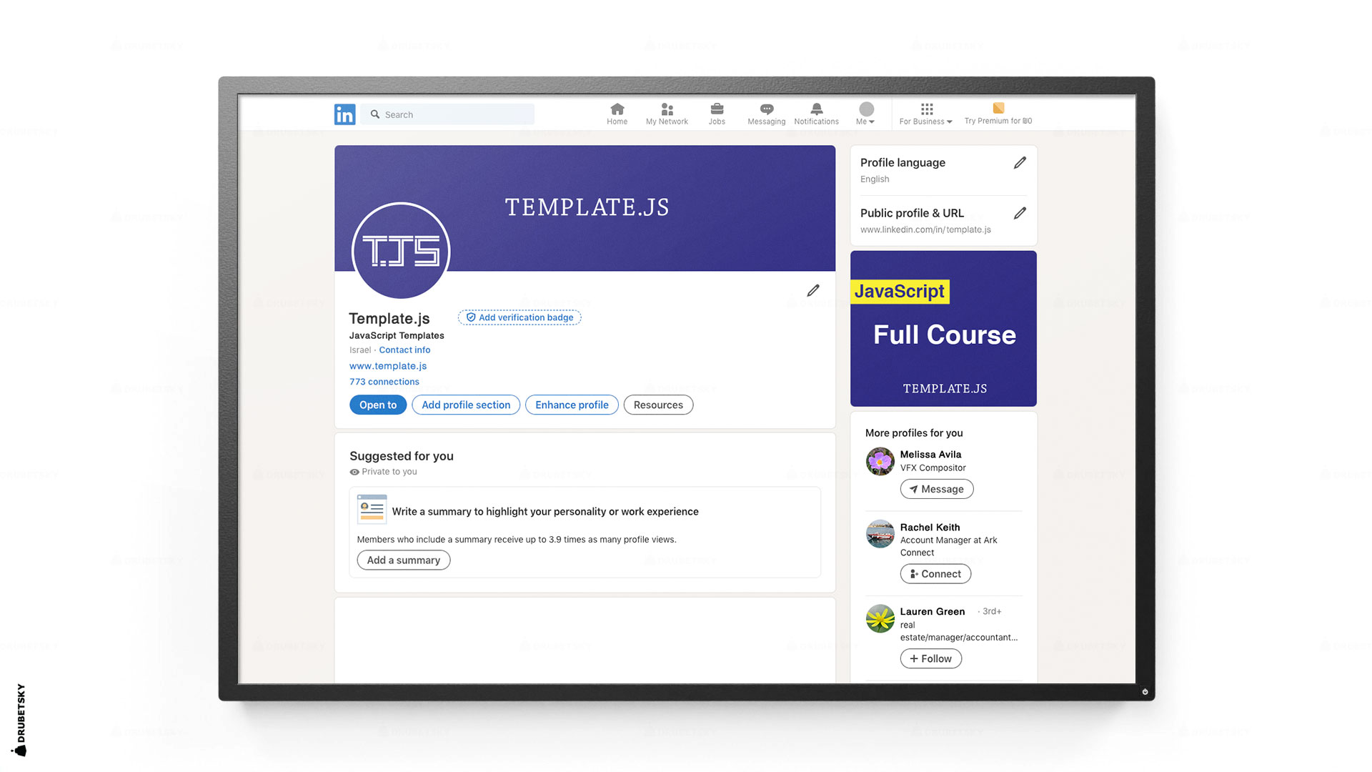 branding design linkedin javascript templates