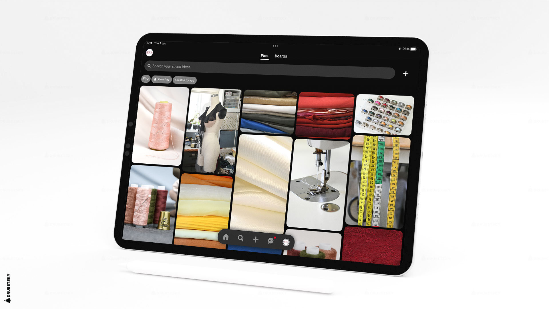 pinterest page design textile studio