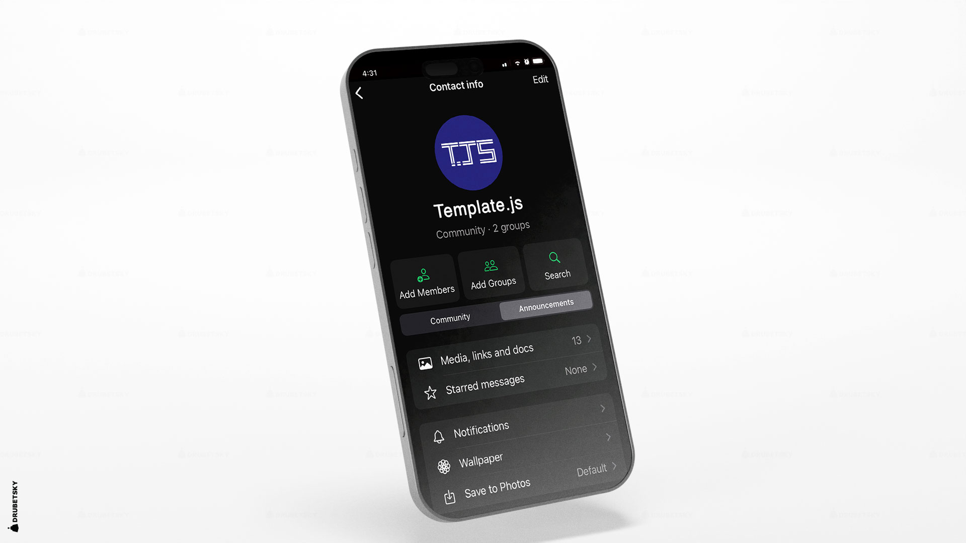 branding design whatsapp page javascript templates