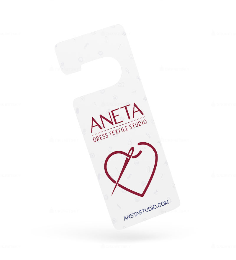 branding design door hangers textile studio