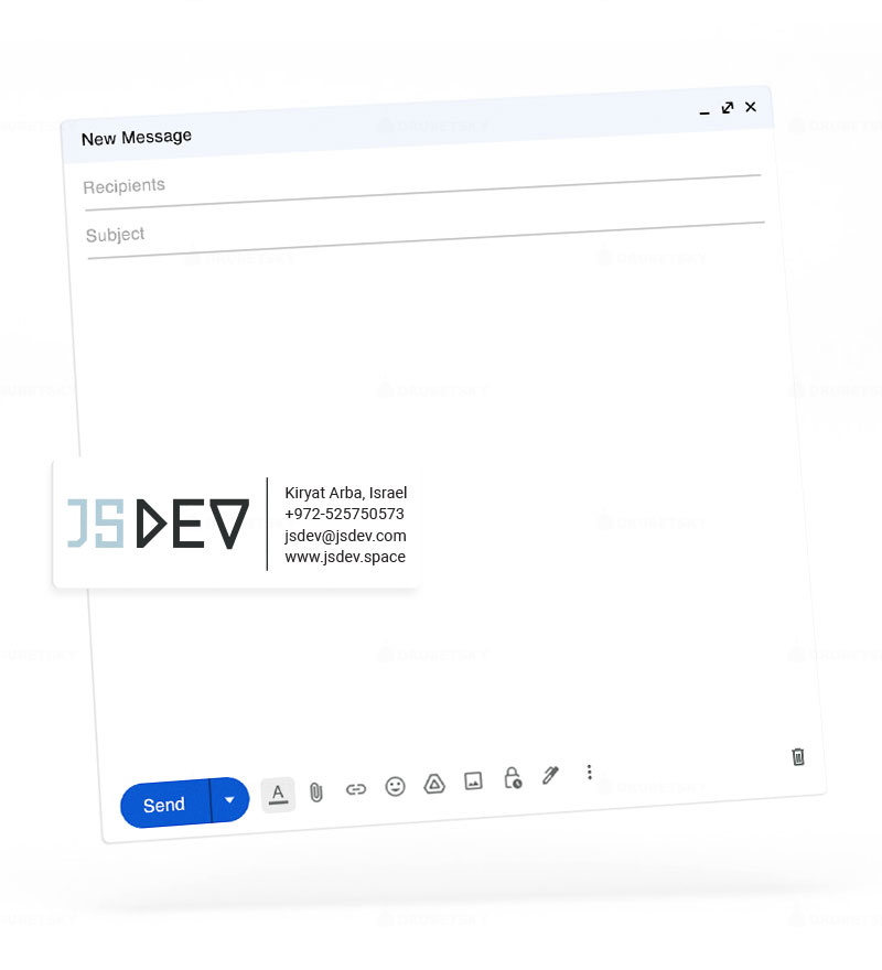 email signature design javascript development